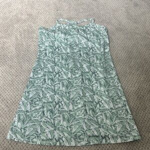 Eddie Bauer Green Leaf Print Dress with built in bra